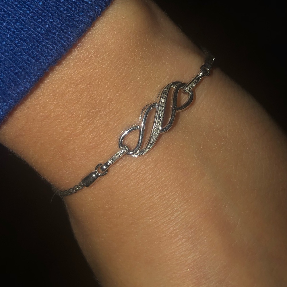 Kay jewelers sterling silver real diamond bracelet